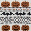 My Texas House Halloween Pumpkins and Bats Cotton Knit Throw, Multicolor, 50" x 60"