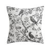 My Texas House Halloween Raven Toile Decorative Pillow, Ivory and Black, 20" x 20"