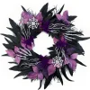 Myecovie Halloween Wreaths for Front Door Halloween Indoor Decoration 21.6" Halloween Black Wreaths for Windows Wall Dec