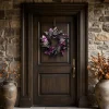 Myecovie Halloween Wreaths for Front Door Halloween Indoor Decoration 21.6" Halloween Black Wreaths for Windows Wall Dec