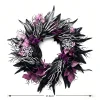 Myecovie Halloween Wreaths for Front Door Halloween Indoor Decoration 21.6" Halloween Black Wreaths for Windows Wall Dec