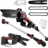 MZK 2-in-1 Cordless Pole Saw With Mini Chainsaw And 3 Replacement Chain