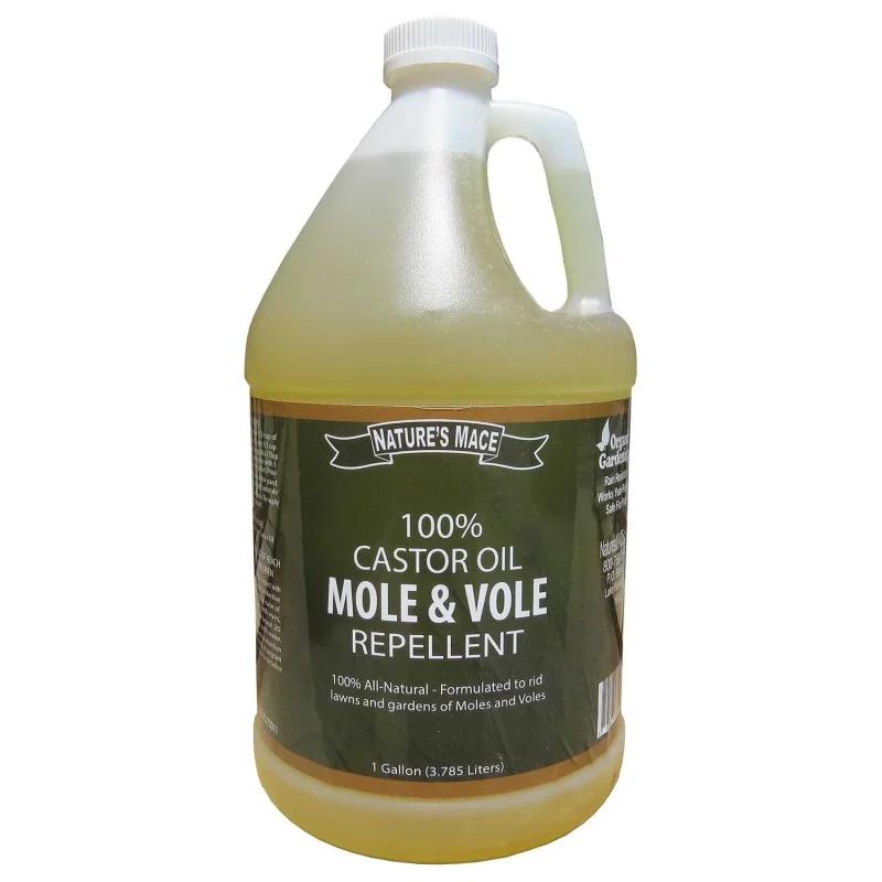 Nature's Mace Mole & Vole Repellent 1 Gallon Pure Castor Oil Concentrate Covers Up To 20,000 Sq Ft