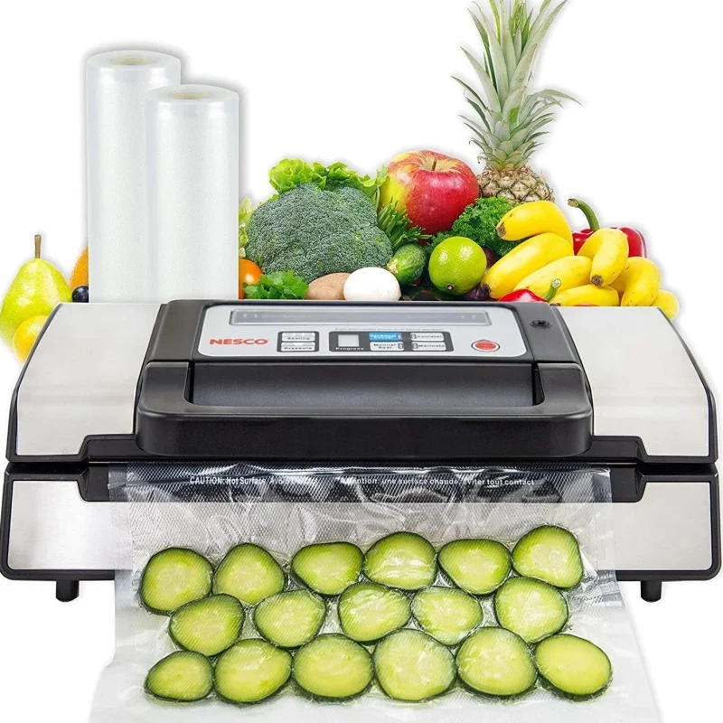 Nesco Deluxe Food Vacuum Sealer, 130 Watts With Bags And Viewing Lid - VS-12
