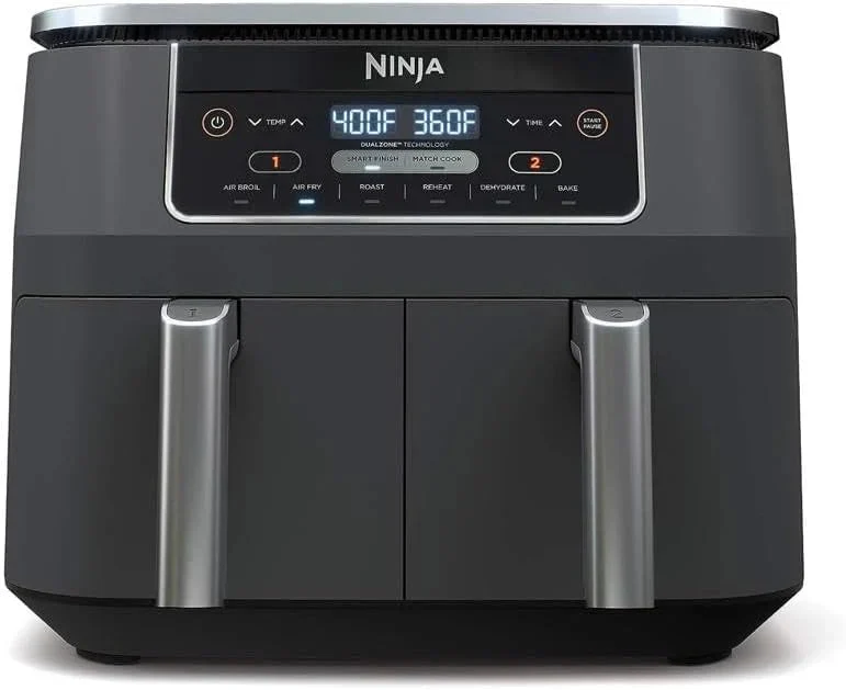 Ninja Foodi 10 QT 6-in-1 DualZone Smart XL Air Fryer, 2 Independent 5 QT Baskets, Grey - DZ550