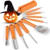 Ninonly 26Pcs Halloween Pumpkin Carving Kit, with 24 PCS Stainless Steel Pumpkin Carving Stencils&2 Carving Tools