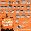Ninonly 26Pcs Halloween Pumpkin Carving Kit, with 24 PCS Stainless Steel Pumpkin Carving Stencils&2 Carving Tools