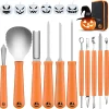 Ninonly Pumpkin Carving Kit,Professional 17Pcs Stainless Steel Pumpkin Knives Tool with Carrying Bag,for Pumpkin Jack-O-