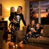 NIPAXO Family Matching Halloween Pajamas Set - Spooky Cute Skeleton & Pumpkin Graphic Long Sleeve Sleepwear for Adults,