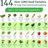 Non-GMO Heirloom Survival Seed Vault, 23 000 Open-Pollinated Vegetable, Herb And Fruit Seeds, 144 Varieties
