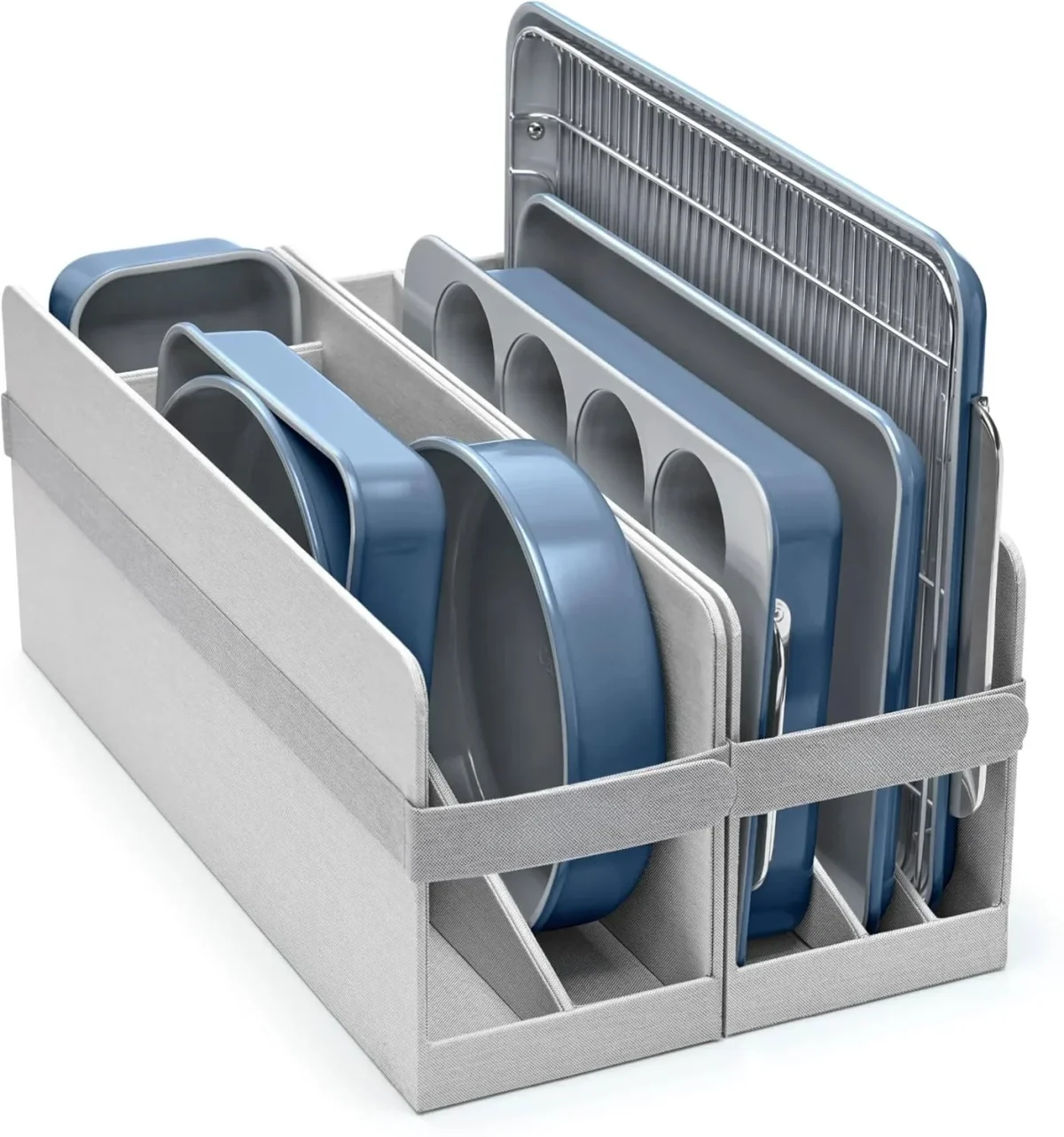 Nonstick Ceramic Bakeware Set, 11 Pieces, Navy - Aluminized Steel