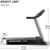 Nordictrack T Series Treadmill, Black, 73.5 in D x 36 in W x 54 in H, 55 in x 20 in Deck