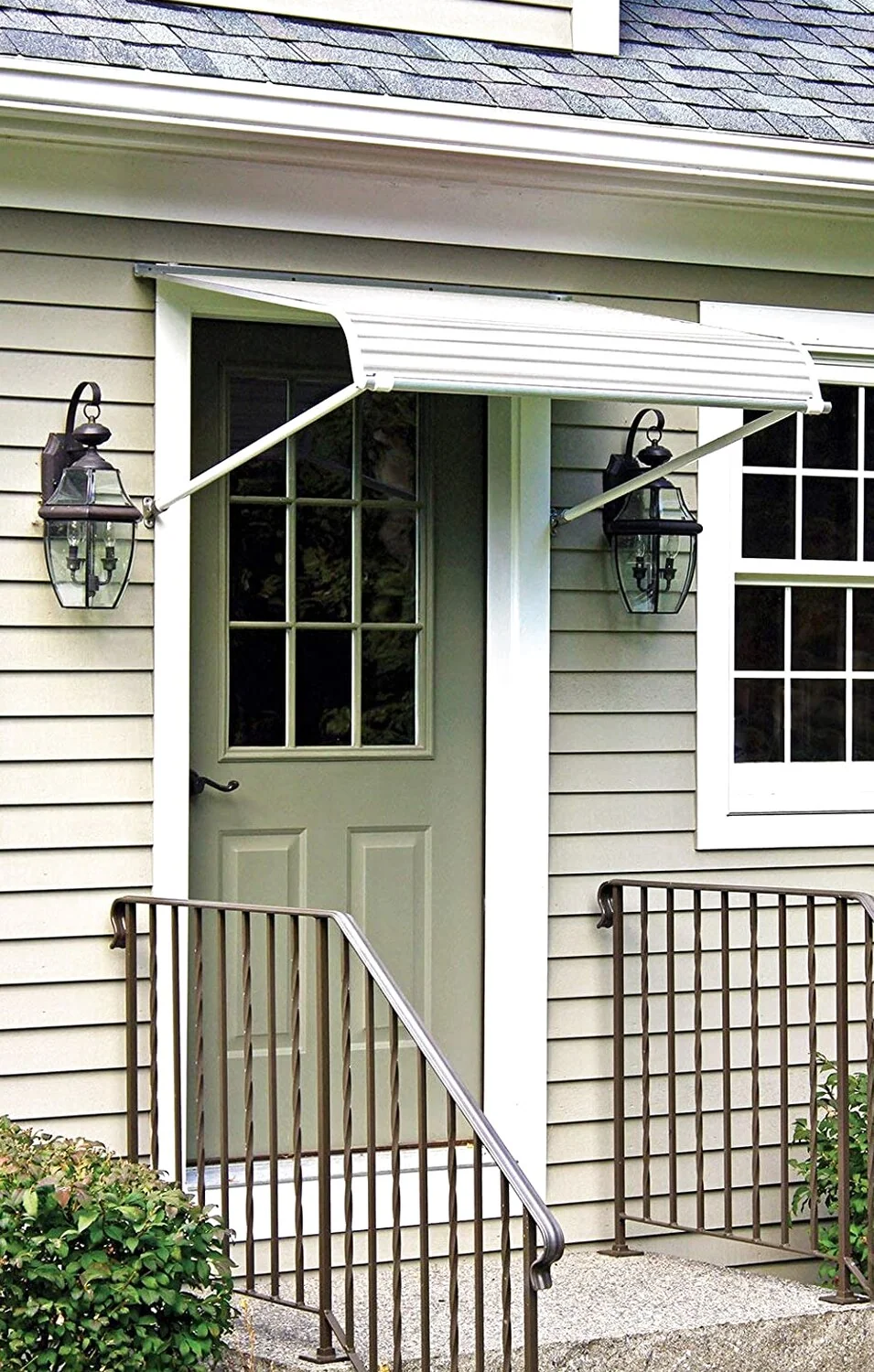 NuImage Awnings Aluminum Door Canopy 60 Inches Wide White - 60425