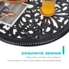 Nuu Garden 3-Piece Black Cast Aluminum Bistro Patio Set - 24 Inch Round Table