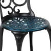Nuu Garden 3-Piece Black Cast Aluminum Bistro Patio Set - 24 Inch Round Table