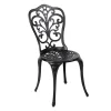 Nuu Garden 3-Piece Black Cast Aluminum Bistro Patio Set - 24 Inch Round Table