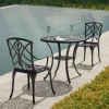 NUU GARDEN Cast Aluminum Outdoor Patio Bistro Dining Chairs, Set Of 2, Black With Gold-Painted Edge