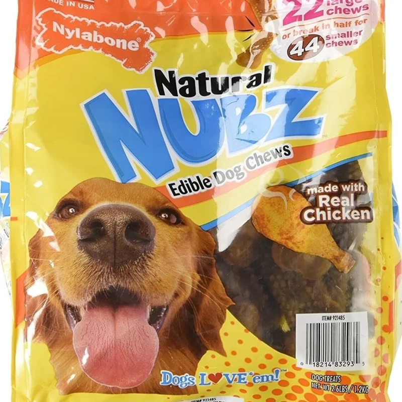 Nylabone Natural Nubz Edible Dog Chews, 22 Count, 2-Pack, 5.2 lb Total