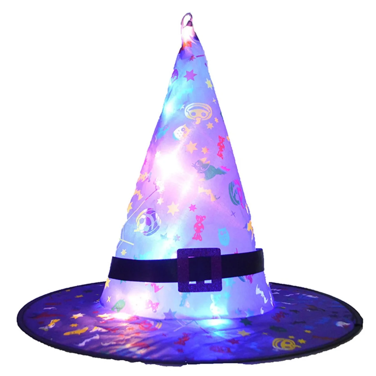 OAVQHLG3B Halloween Decorations Witch Hat Lights, Halloween LED Hanging Lighted Glowing Witch Hats Battery Operated Stri