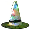 OAVQHLG3B Halloween Decorations Witch Hat Lights, Halloween LED Hanging Lighted Glowing Witch Hats Battery Operated Stri