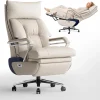 OKUP Executive Office Chair With 2 Motors, Footrest, 190 Kg Capacity, Beige - M80