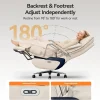OKUP Executive Office Chair With 2 Motors, Footrest, 190 Kg Capacity, Beige - M80