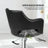 OmySalon Barber Styling Chair With Hydraulic Pump, 360 Swivel And Footrest - Black