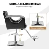 OmySalon Hydraulic Barber Chair With Stainless Steel Armrests, Brown Or Black