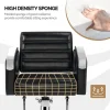 OmySalon Hydraulic Barber Chair With Stainless Steel Armrests, Brown Or Black