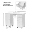 OmySalon Manicure Table Nail Desk With Electric Downdraft Vent