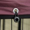 Outdoor Dog Kennel With Rotating Bowl Holders, 5 ft x 5 ft x 5 ft, Black And Red