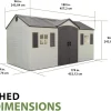 Outdoor Storage Shed, 8 x 15 Foot, Desert Sand - 6446