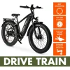 Ozark Trail Electric Fat Tire Bike, 26in, 48V, Class 2, Black, Fits Riders 5ft 2in - 6ft 1in - M.3 Ranger+