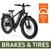 Ozark Trail Electric Fat Tire Bike, 26in, 48V, Class 2, Black, Fits Riders 5ft 2in - 6ft 1in - M.3 Ranger+