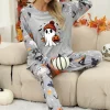 Pajamas For Women Set Halloween Cozy 2 Piece Outfit Soft Comfortable Sleepwear Loungewear Nightwear Nightclothes Homewea