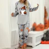Pajamas For Women Set Halloween Cozy 2 Piece Outfit Soft Comfortable Sleepwear Loungewear Nightwear Nightclothes Homewea