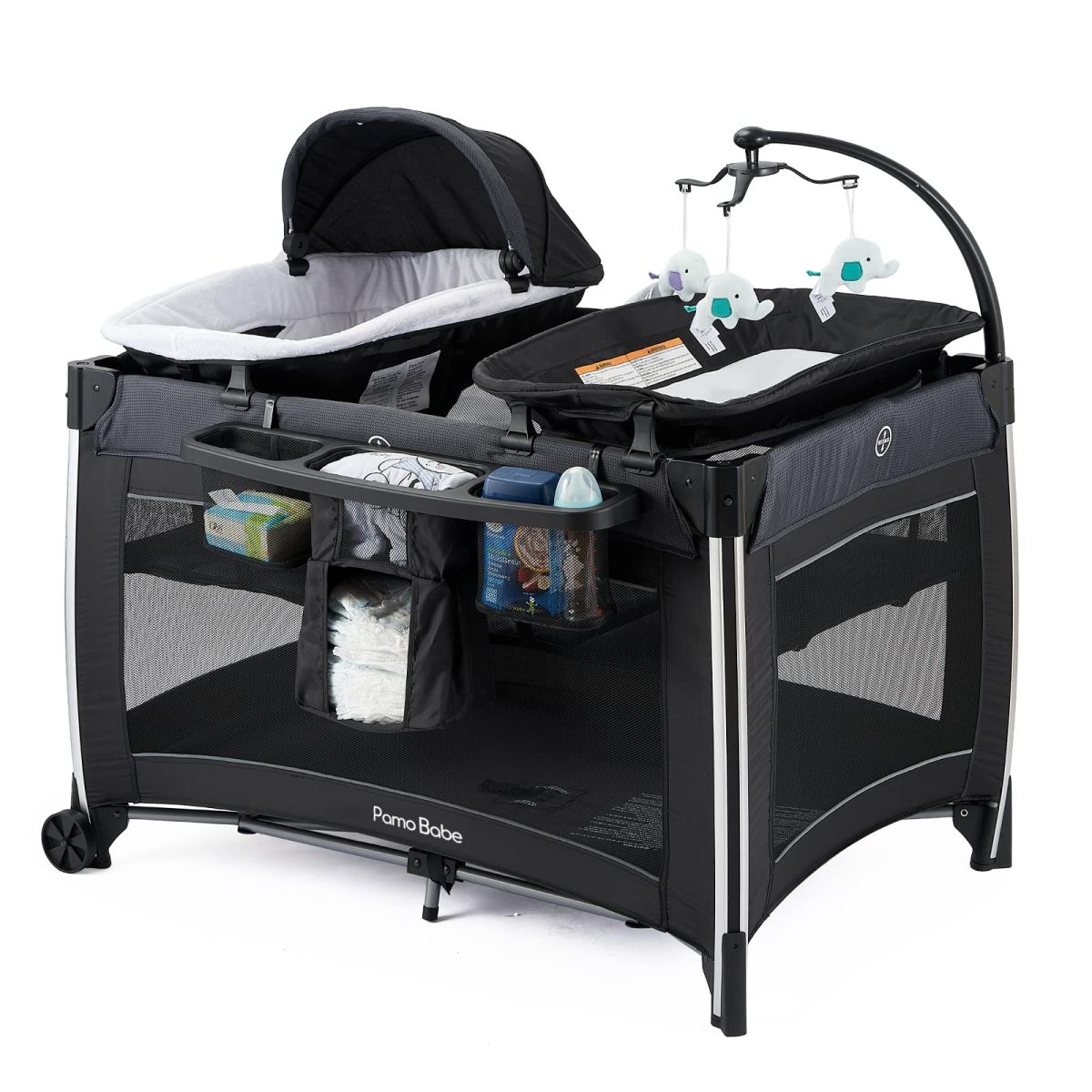 Pamo Babe 4-in-1 Portable Baby Crib Deluxe Nursery Center