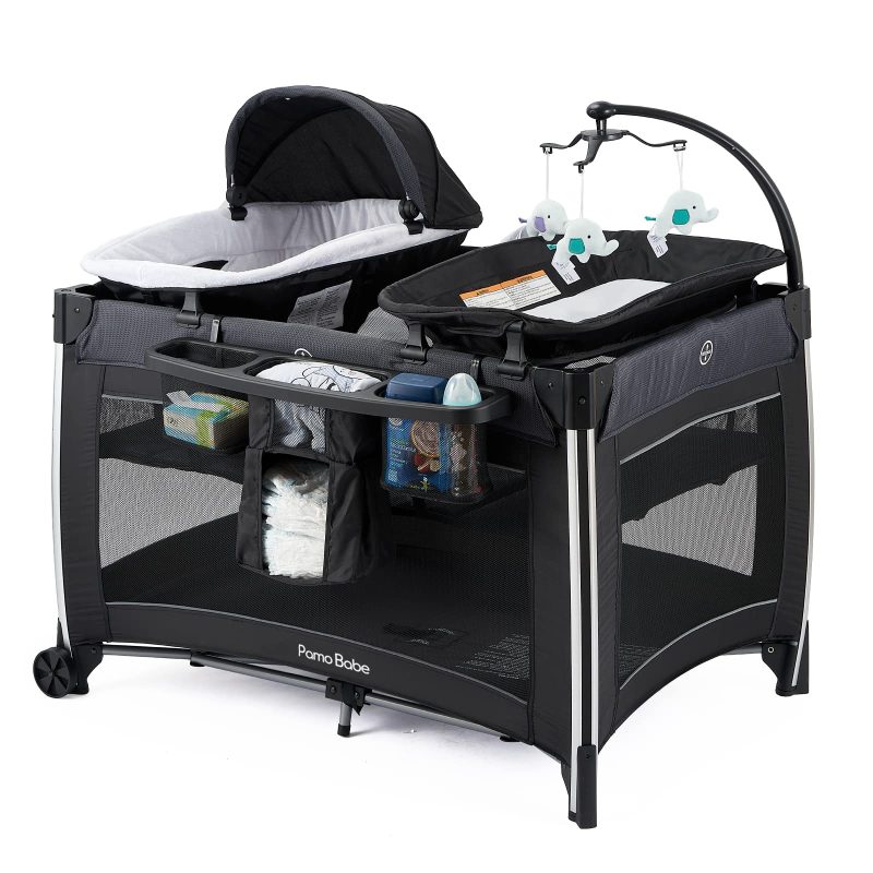 Pamo Babe 4-in-1 Portable Baby Crib Deluxe Nursery Center