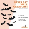 Paper Bat Wall Creatures Decoration, Black, 12 Pieces, Halloween by Way To Celebrate
