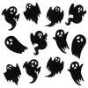 Paper Ghost Cutouts Decoration, Black, 12 Pieces, Halloween by Way To Celebrate
