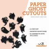 Paper Ghost Cutouts Decoration, Black, 12 Pieces, Halloween by Way To Celebrate