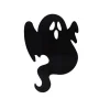 Paper Ghost Cutouts Decoration, Black, 12 Pieces, Halloween by Way To Celebrate