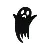 Paper Ghost Cutouts Decoration, Black, 12 Pieces, Halloween by Way To Celebrate