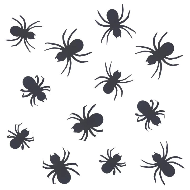 Paper Spider Wall Creatures Decoration, Black, 12 Pieces, Halloween by Way To Celebrate