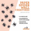 Paper Spider Wall Creatures Decoration, Black, 12 Pieces, Halloween by Way To Celebrate