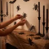 Paper Spider Wall Creatures Decoration, Black, 12 Pieces, Halloween by Way To Celebrate