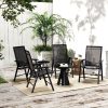 Patio Folding Stackable Outdoor Sling Chairs, 4 Count, Black - 22.87in L x 25.15in W x 37in H