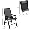 Patio Folding Stackable Outdoor Sling Chairs, 4 Count, Black - 22.87in L x 25.15in W x 37in H