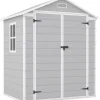 Patiowell 6x4 FT Resin Outdoor Storage Shed With Floor - Light Gray