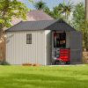 Patiowell 6x4 FT Resin Outdoor Storage Shed With Floor - Light Gray